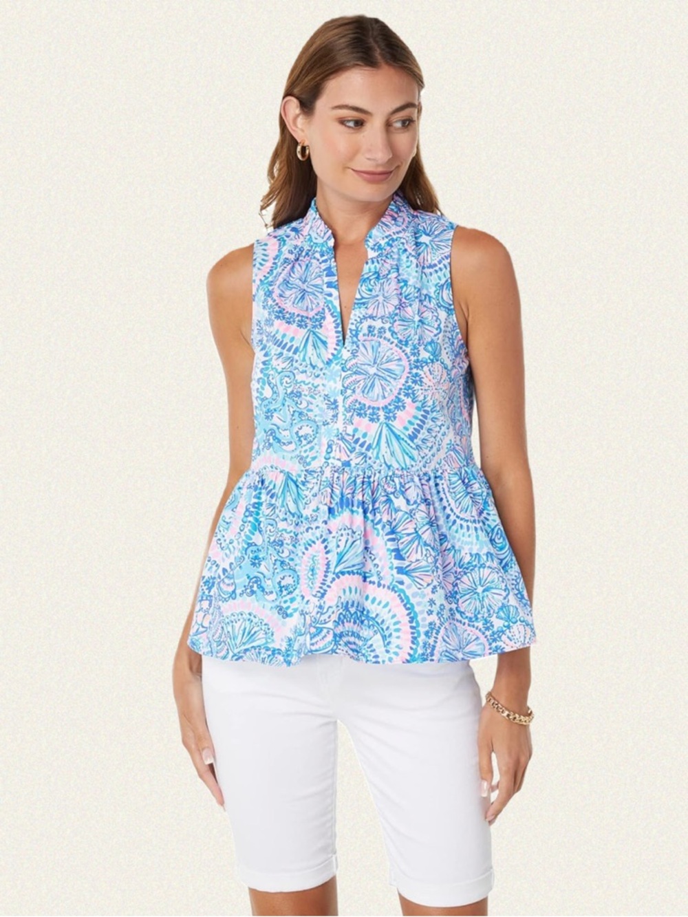 Lilly Pulitzer Novella Ruffle Hem Top